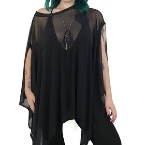 Foxblood Mesh Rhiannon Oversized Tunic Top